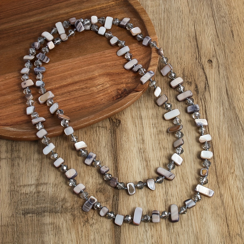 Rainbow Glass Beaded Boho Style Necklace for Women